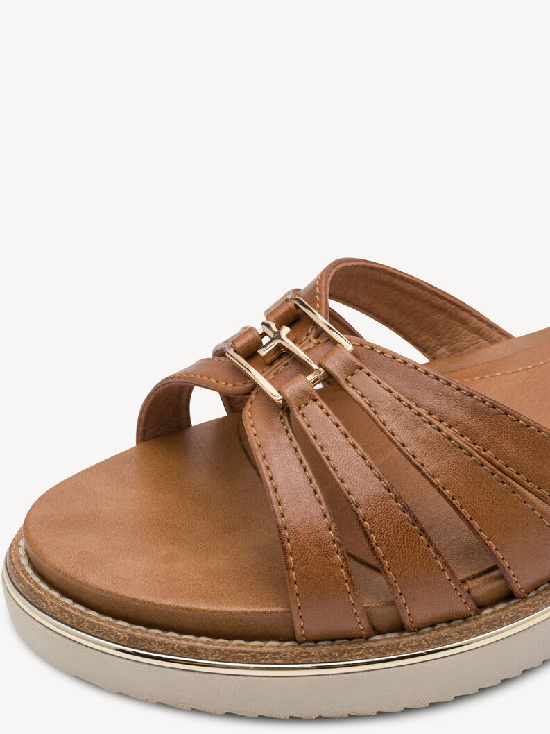 Ledersandalette - braun, COGNAC, hi-res