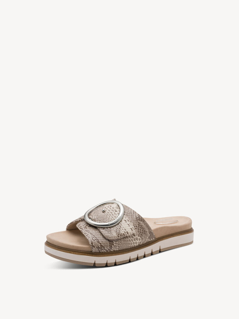 Leather Mule - beige, BEIGE SNAKE, hi-res