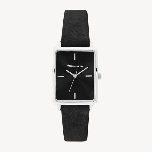 Uhr, silber-schwarz, hi-res