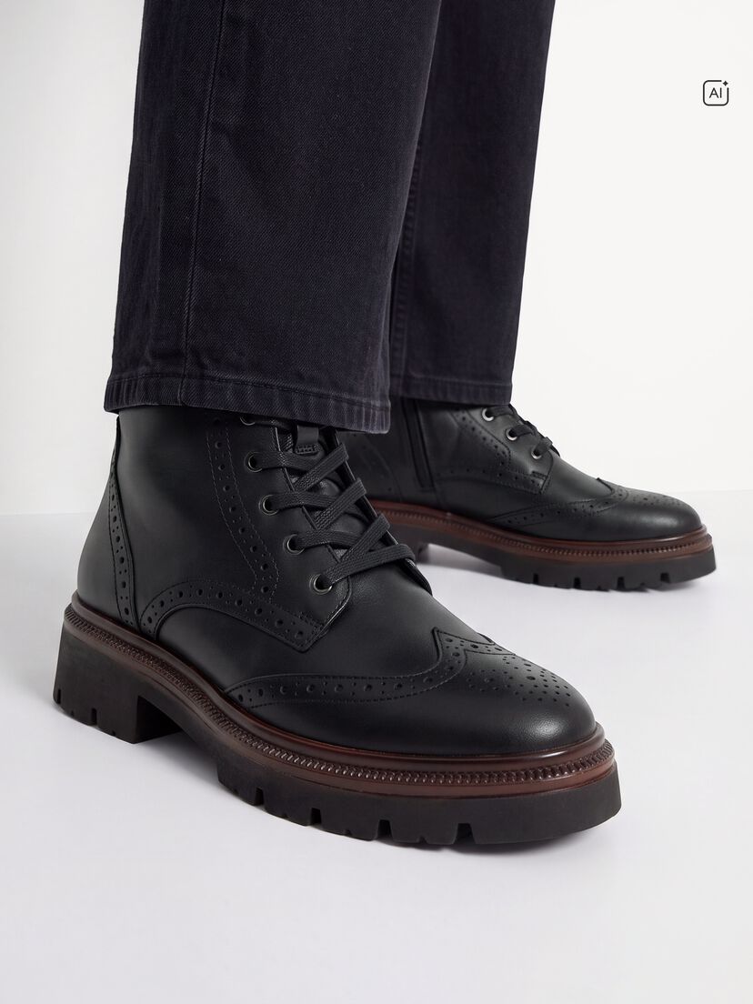 Enkellaarsje, BLACK LEATHER, hi-res