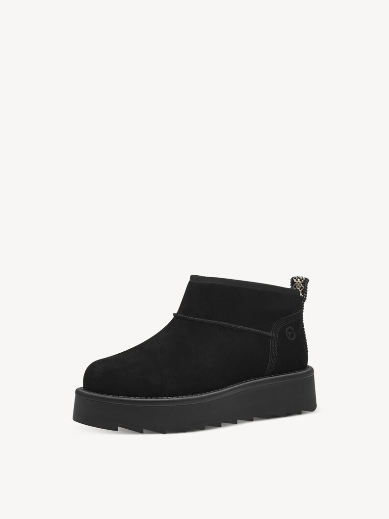 Bottine en cuir - noir doublure chaude, BLACK, hi-res