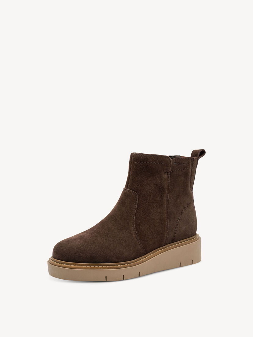 Leren Enkellaarsje - bruin, MOCCA SUEDE, hi-res