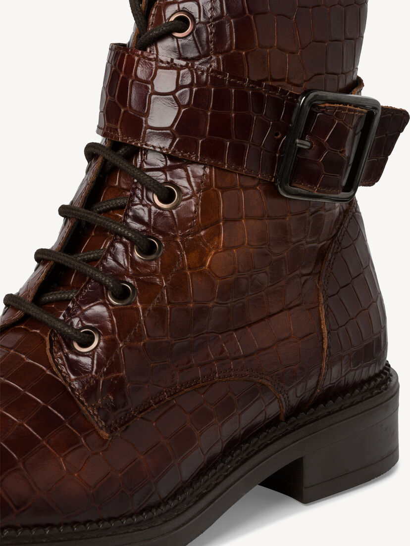 Leren Enkellaarsje - bruin, COGNAC STRUCT., hi-res