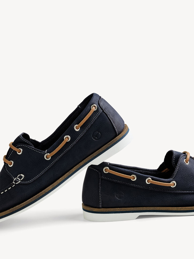 Leren Mocassin - blauw, NAVY, hi-res