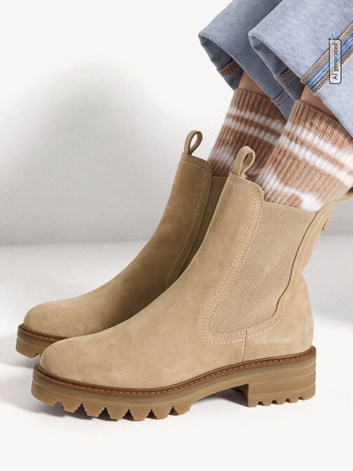 Stivaletti Chelsea, beige, hi-res