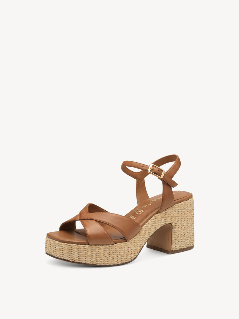 Leren Sandaaltje - bruin, cognac, hi-res