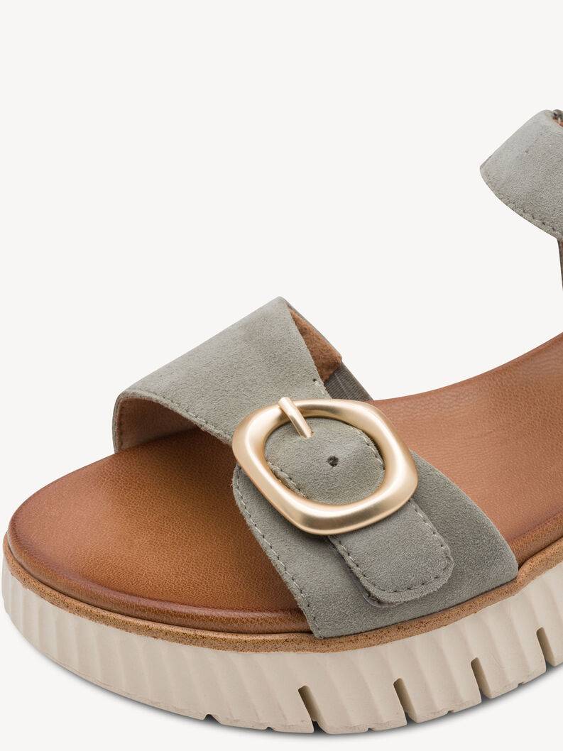 Sandale en cuir - kaki, SAGE SUEDE, hi-res