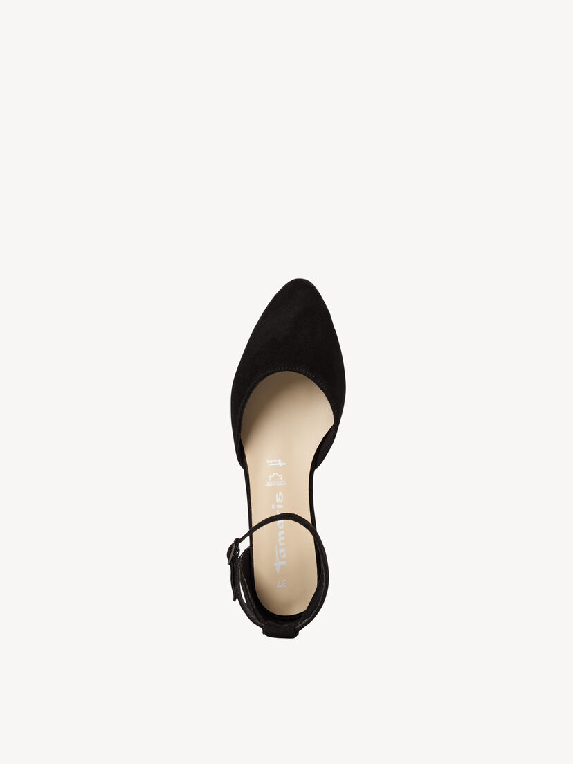 Leren Ballerina - zwart, BLACK, hi-res