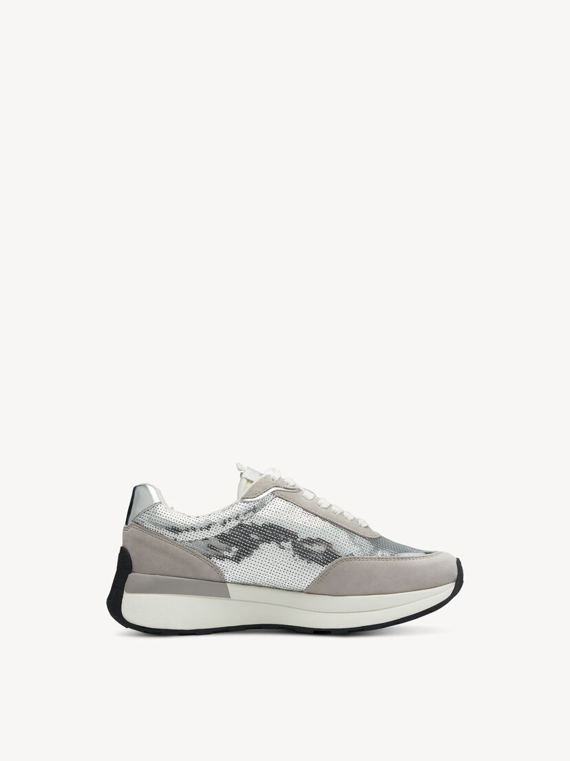 Leren Sneaker - zilver, SILVER GLAM, hi-res