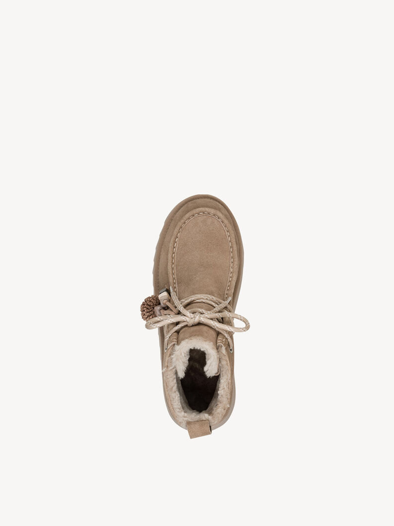 Leather Bootie - beige warm lining, TAUPE, hi-res