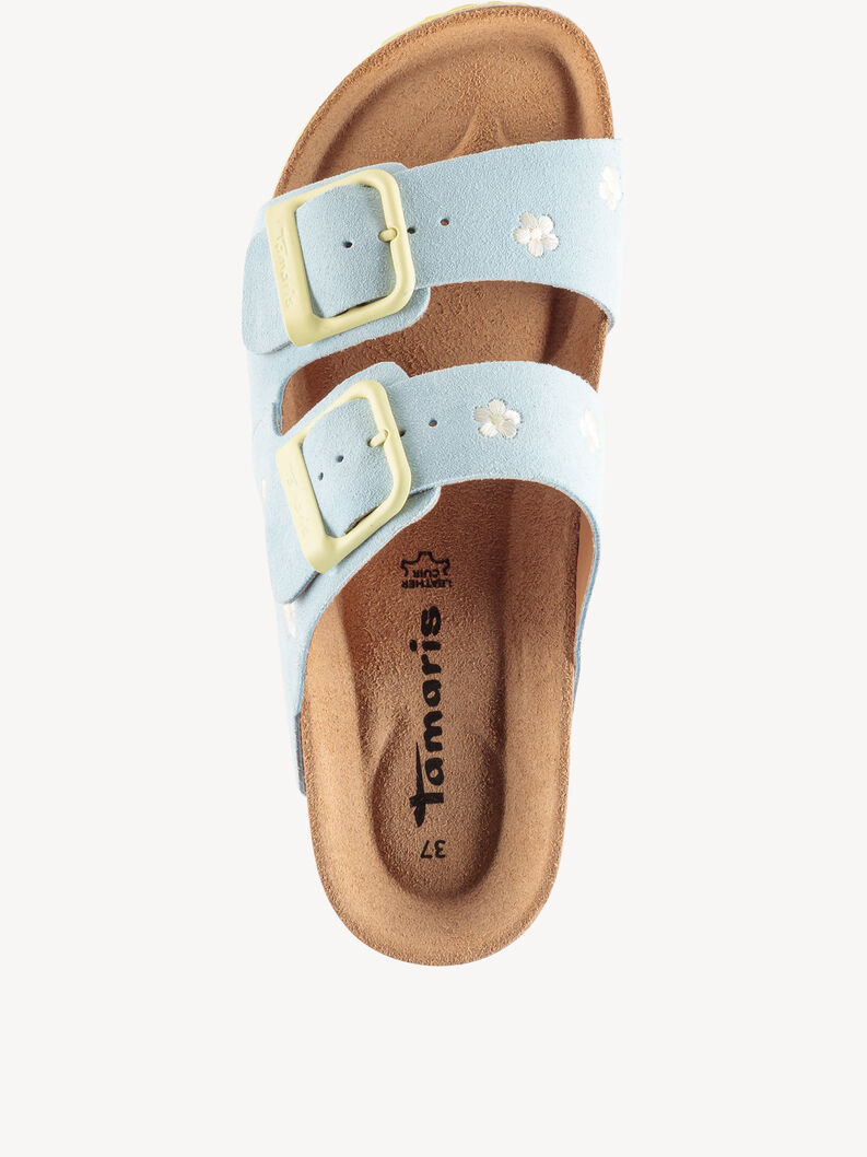 Leather Mule - blue, LT. BLUE COMB, hi-res