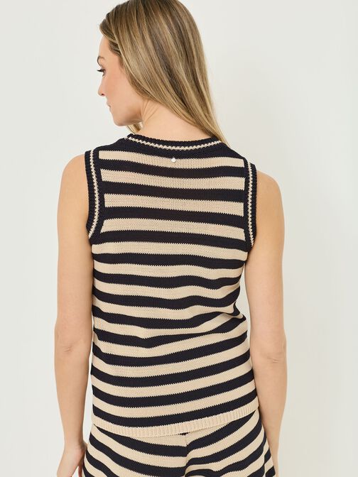 knitted top, Black Beauty / Peyote, hi-res