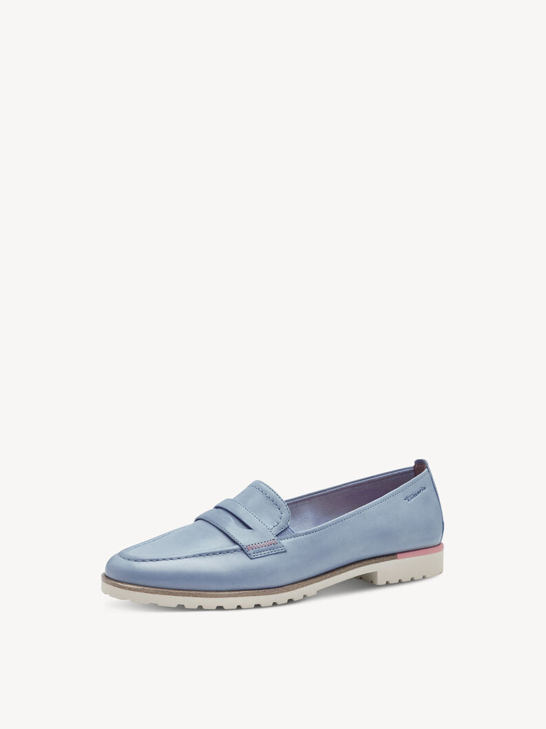 Lederslipper - blau, LIGHT BLUE, hi-res