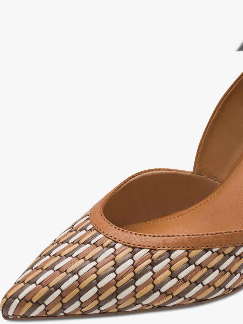 Lodičky s otevřenou patou - hněd&aacute;, COGNAC COMB, hi-res