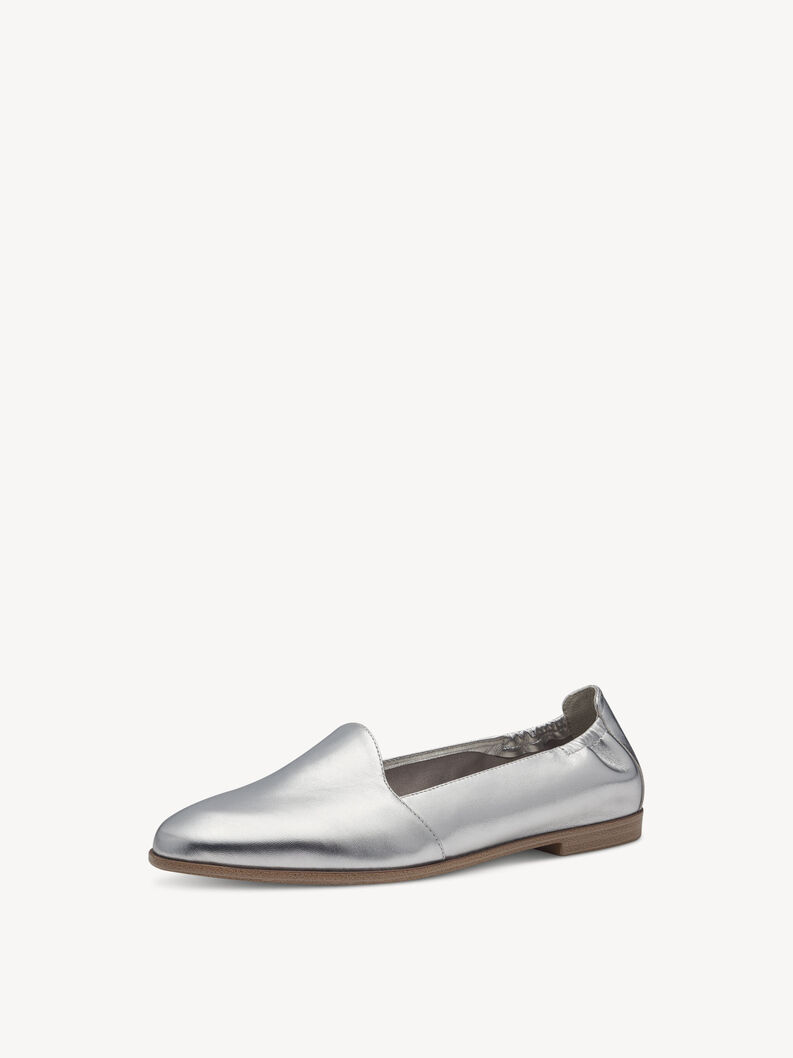 Leather Slipper - silver, SILVER, hi-res