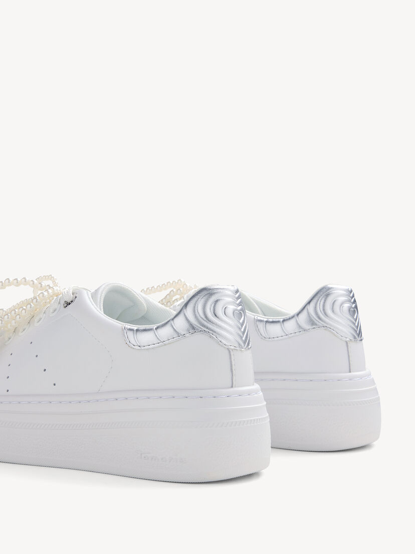 Sneaker - wit, WHITE/SILVER, hi-res