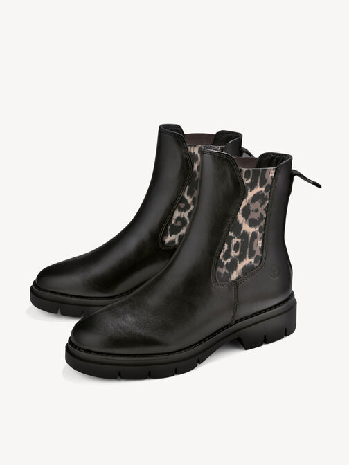 Bottine Chelsea, BLACK/LEOPARD struc. Patent, hi-res