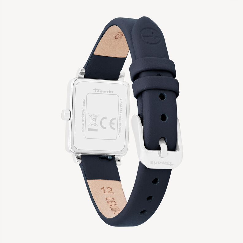 Uhr - silber, silber-blau, hi-res