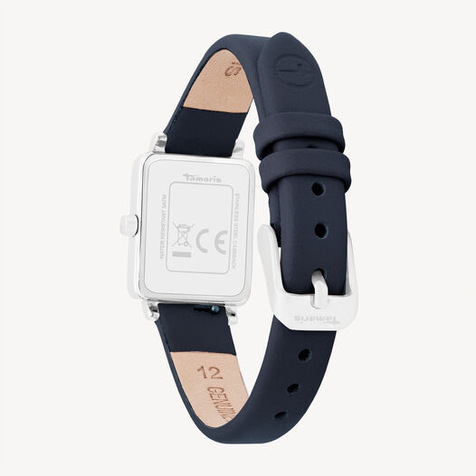 Horloge, silber-blau, hi-res