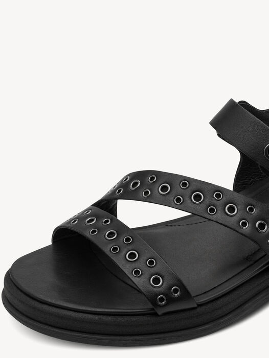 Sandaaltje, BLACK LEATHER, hi-res