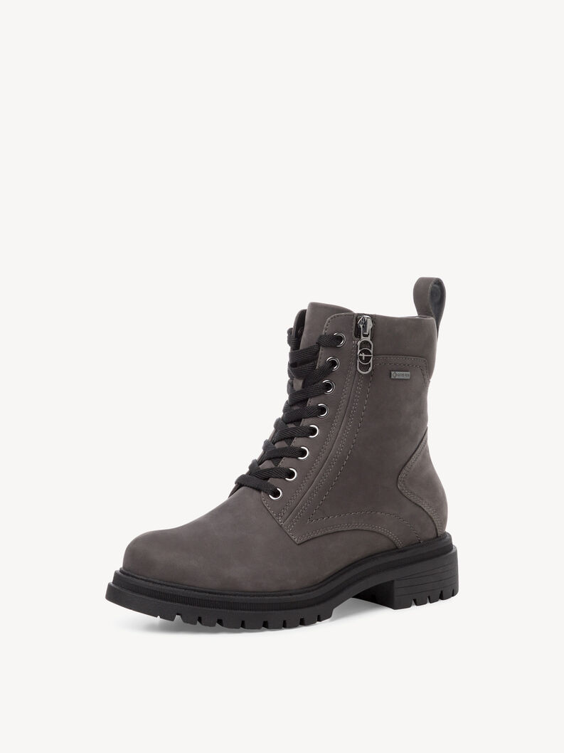 Leather Bootie - grey, DARK GREY, hi-res