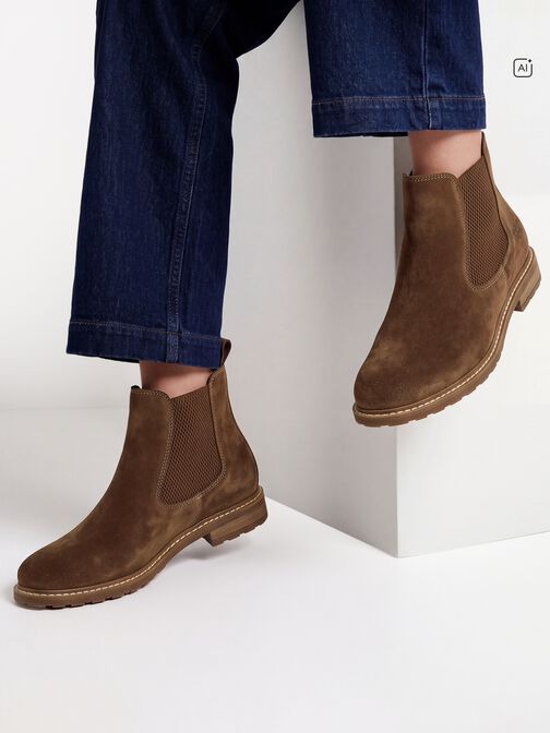 Stivaletti Chelsea, BROWN SUEDE, hi-res