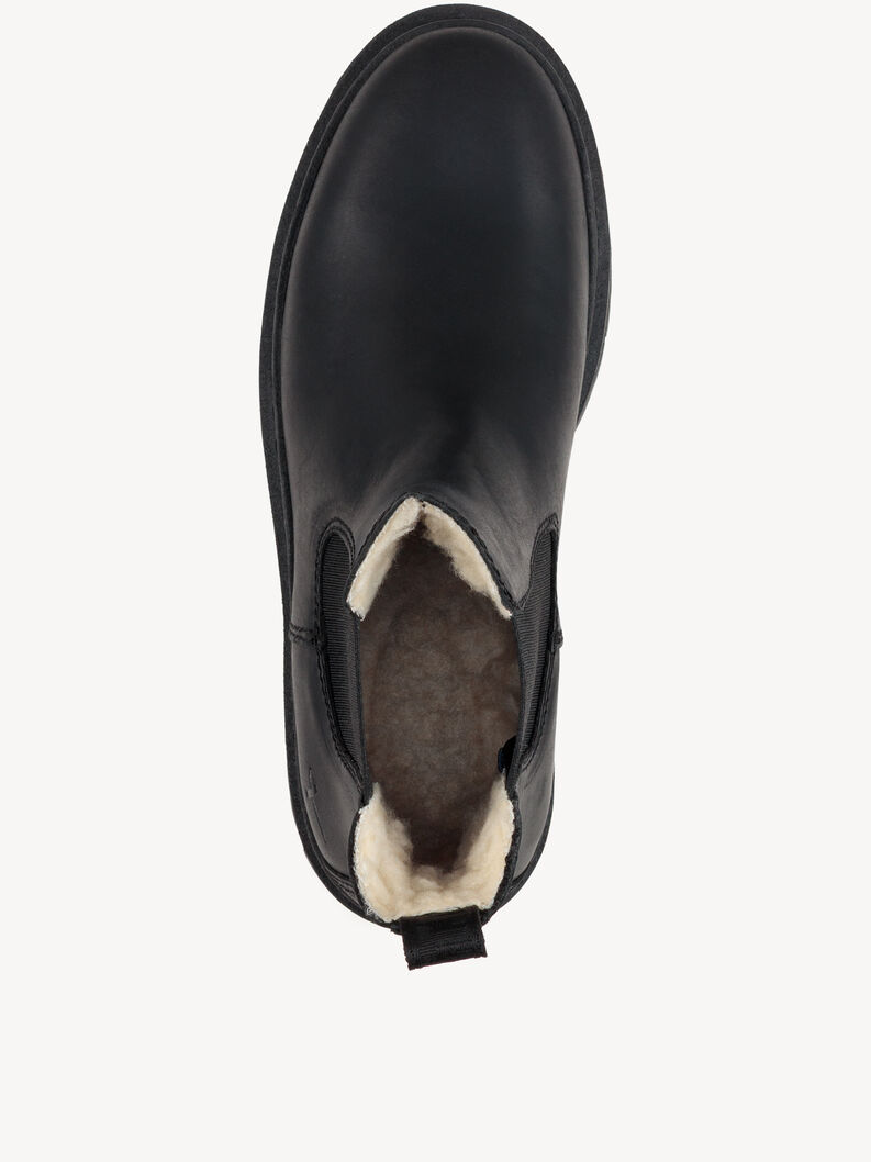 Lederstiefelette - schwarz Warmfutter, BLACK, hi-res