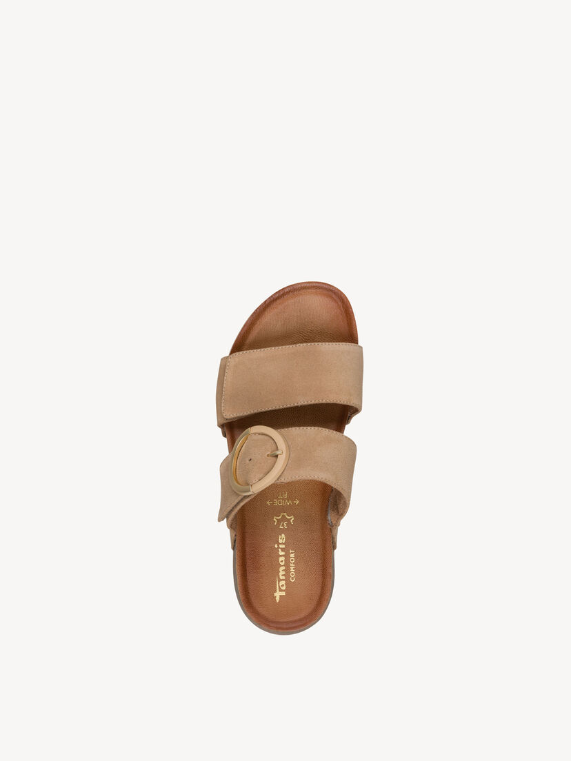 Leren Slipper - bruin, CAMEL SUEDE, hi-res