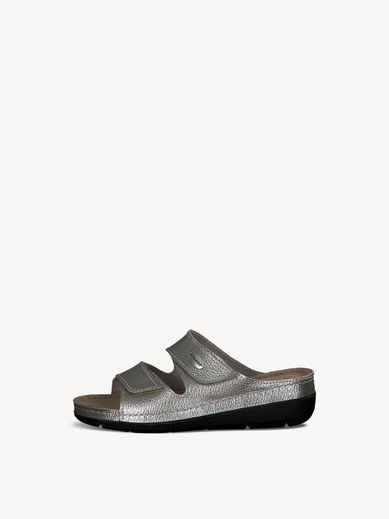 Leather Mule - silver, Silver, hi-res