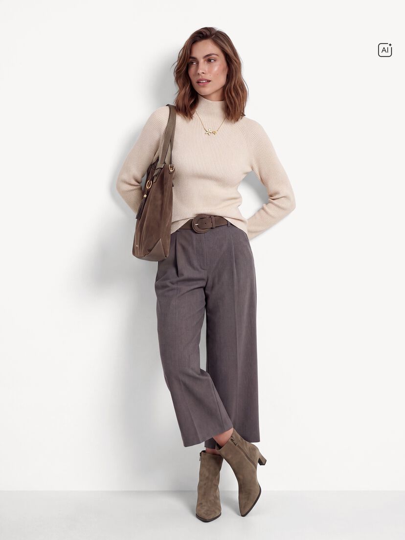 Leren Enkellaarsje - beige, TAUPE, hi-res