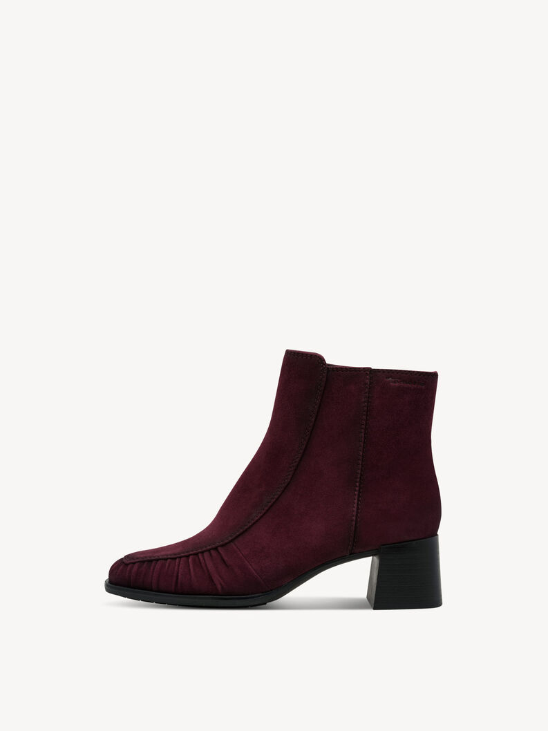 Lederstiefelette - rot, MERLOT, hi-res