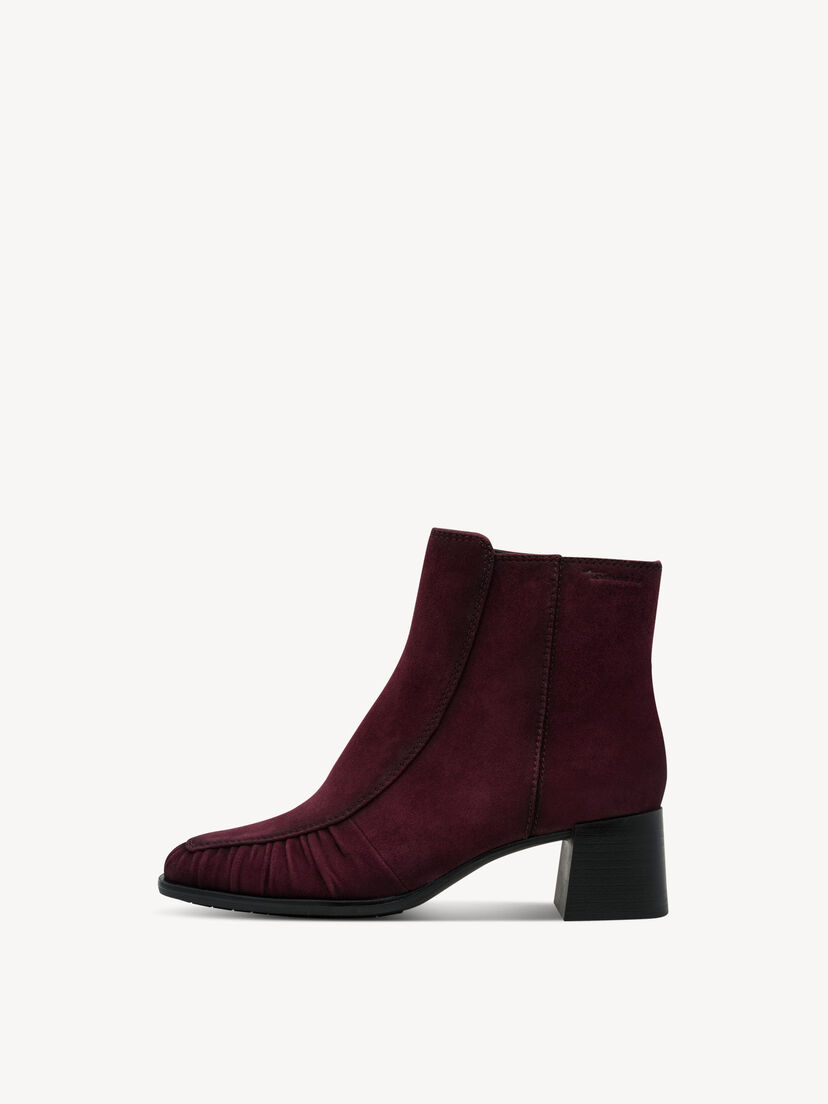 Leren Enkellaarsje - rood, MERLOT, hi-res