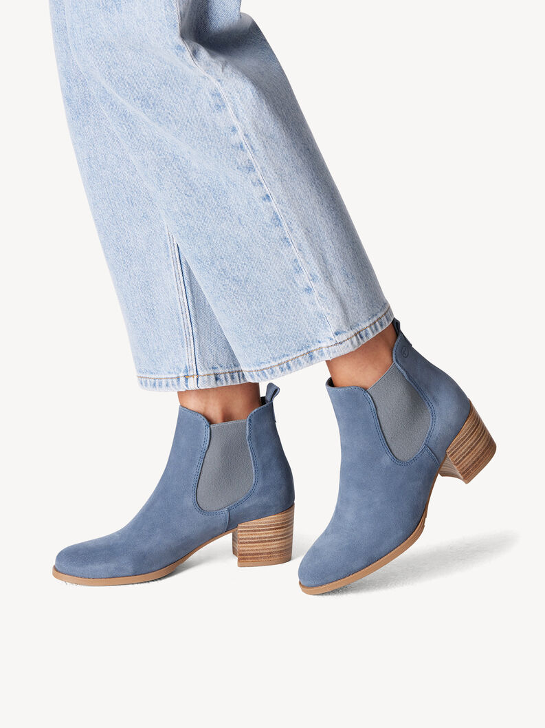 Leather Chelsea boot - blue, DENIM, hi-res