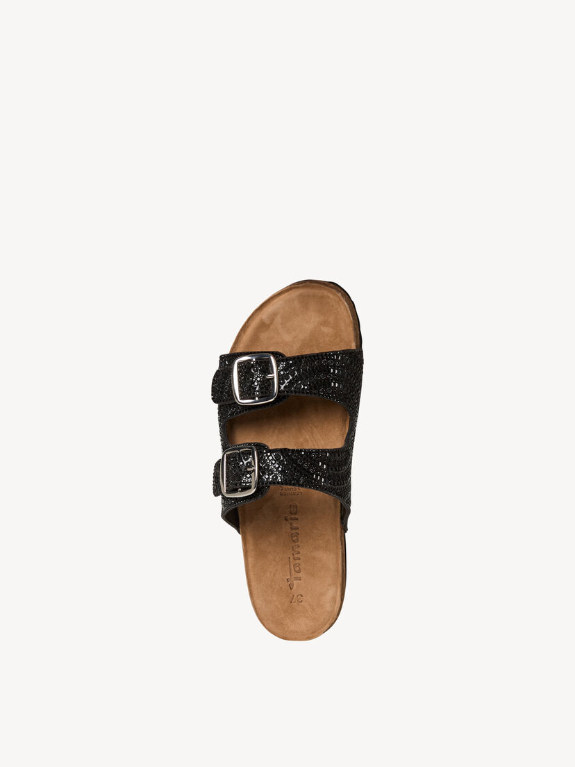 Leren Slipper - zwart, BLACK GLAM, hi-res