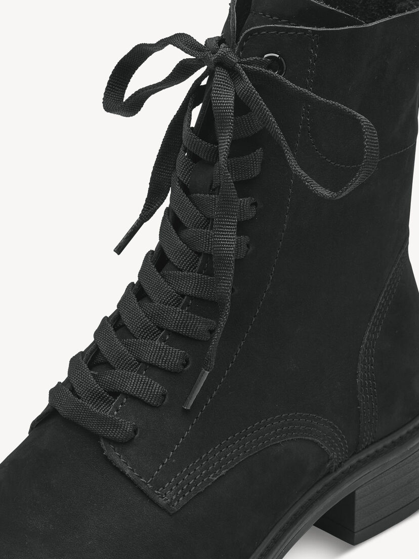 Leren Enkellaarsje - zwart, BLACK, hi-res