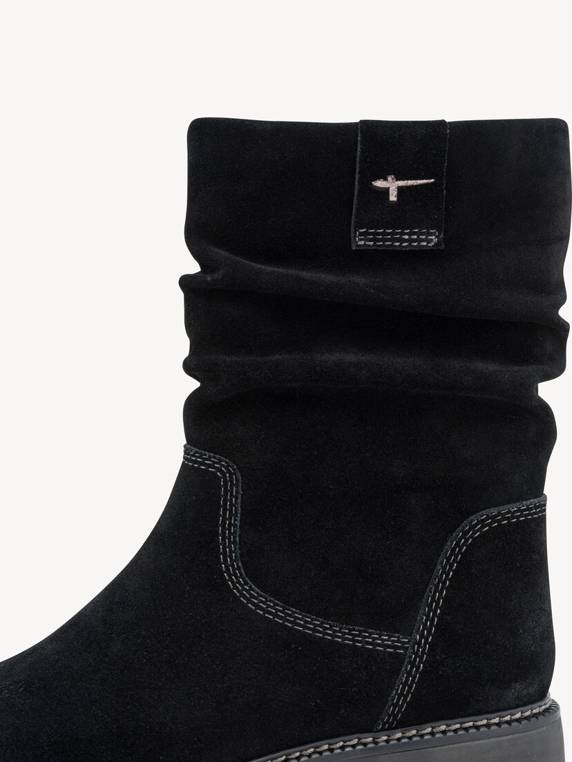 Leren Enkellaarsje - zwart, BLACK, hi-res