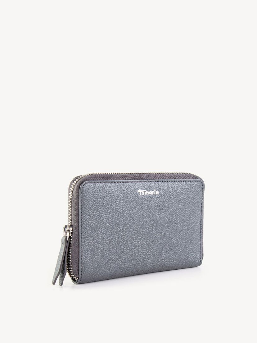 Leren Portemonnee - zilver, darksilver, hi-res