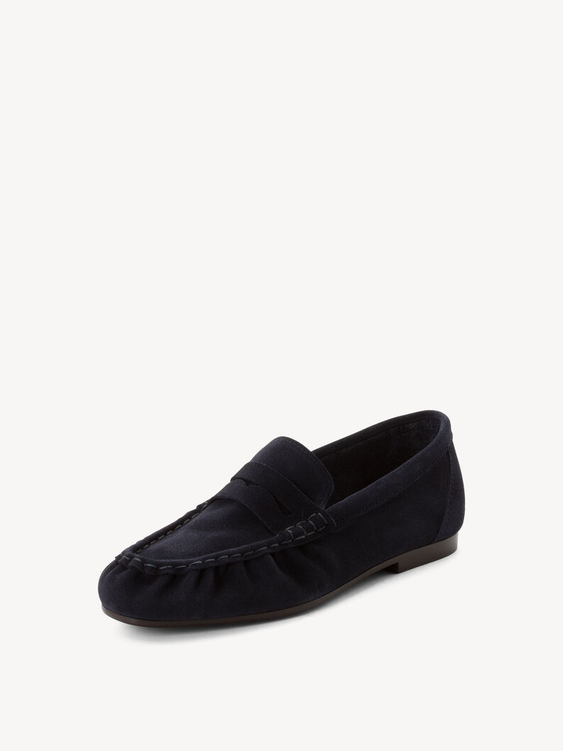 Ledermoccassin - blau, NAVY, hi-res