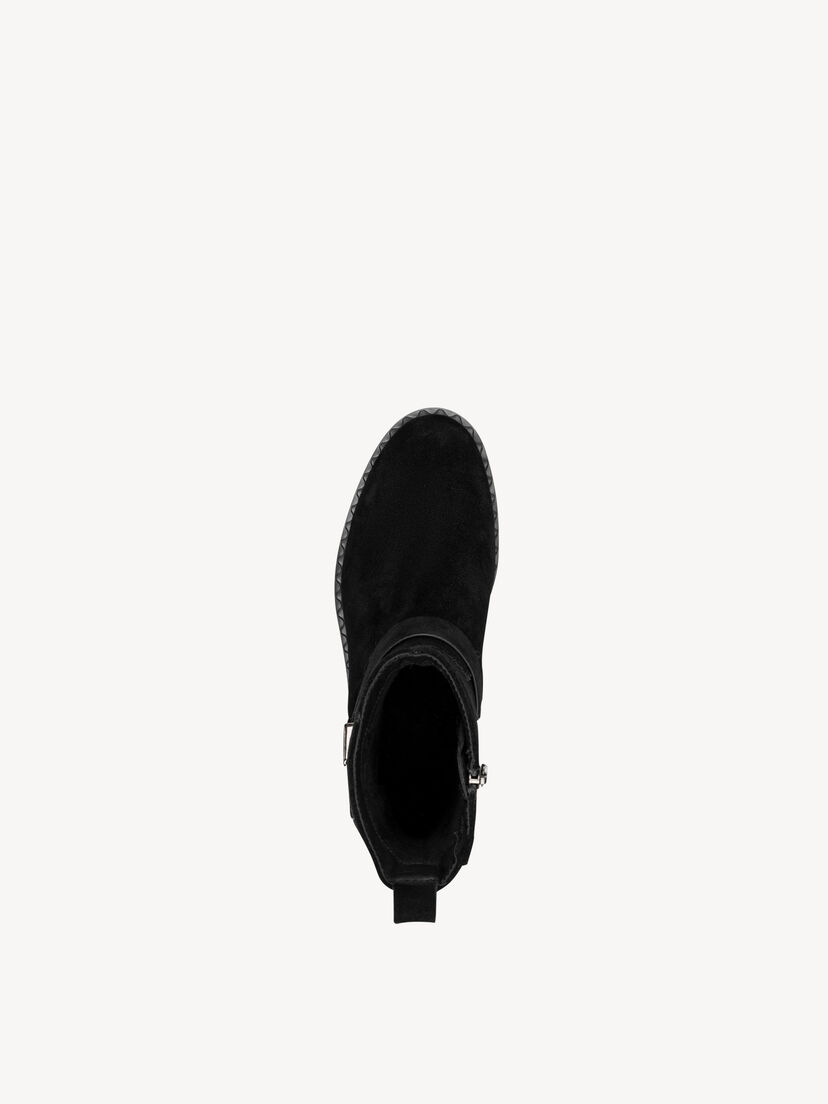 Leren Enkellaarsje - zwart, BLACK, hi-res