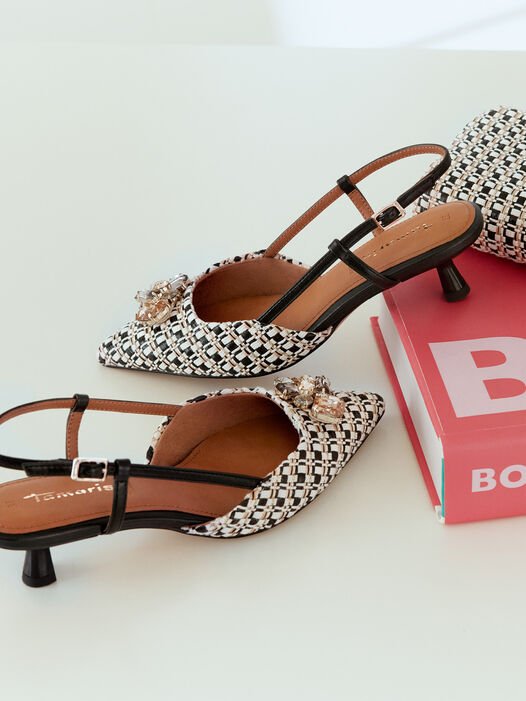 Slingpumps, BLACK COMB, hi-res