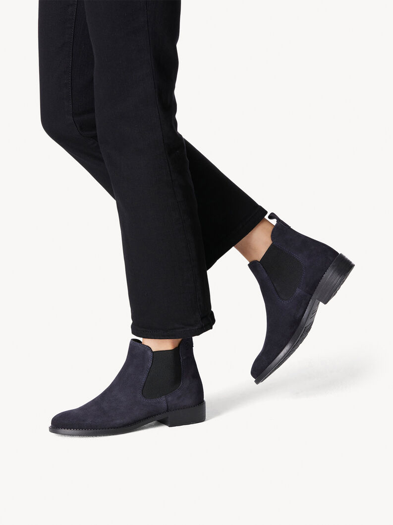 Leder Chelsea Boot - blau, NAVY, hi-res