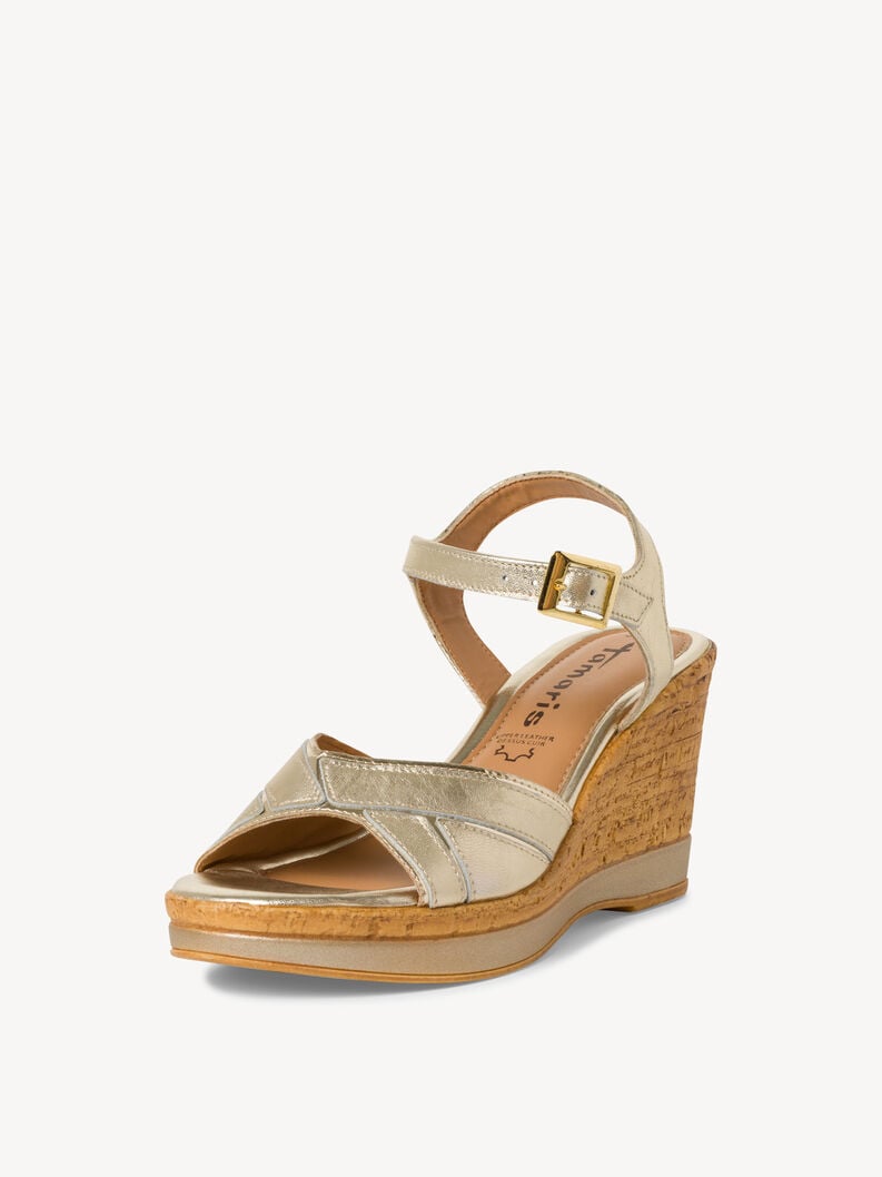 Heeled sandal - gold, LIGHT GOLD MET, hi-res