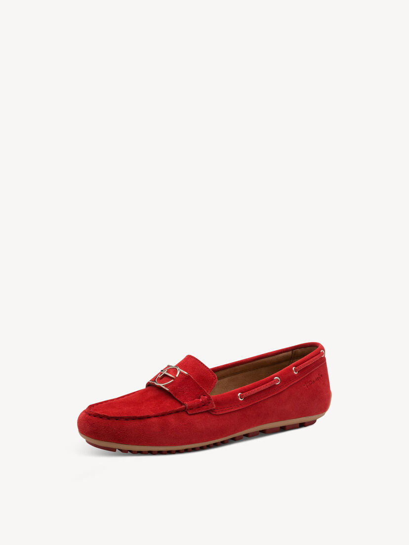 Leren Mocassin - rood, RED, hi-res