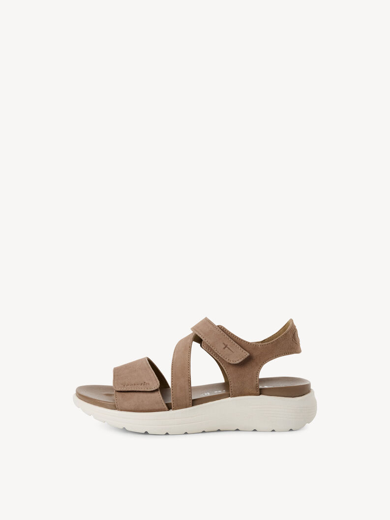 Ledersandalette - beige, TAUPE, hi-res