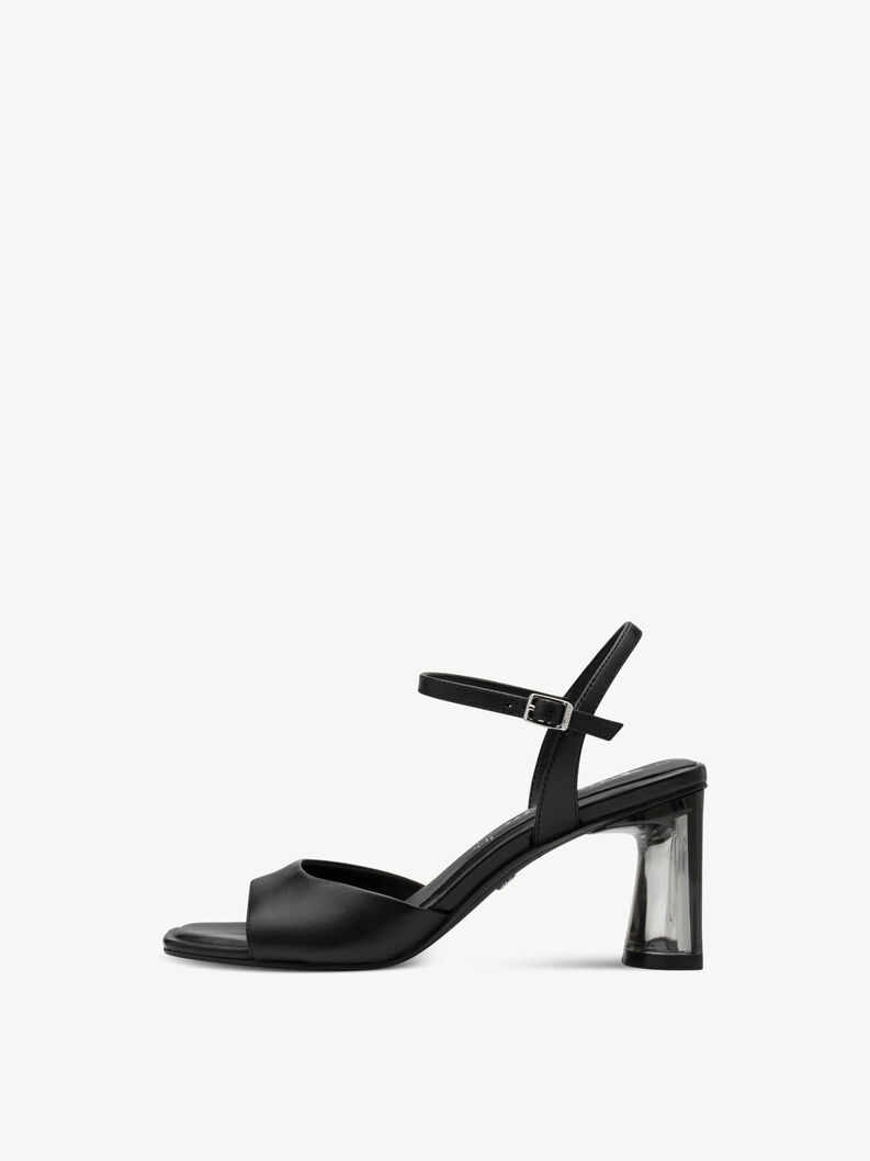 Sandale &agrave; talon, BLACK LEATHER, hi-res