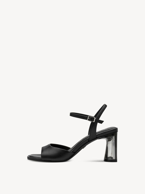 Sandale &agrave; talon, BLACK LEATHER, hi-res