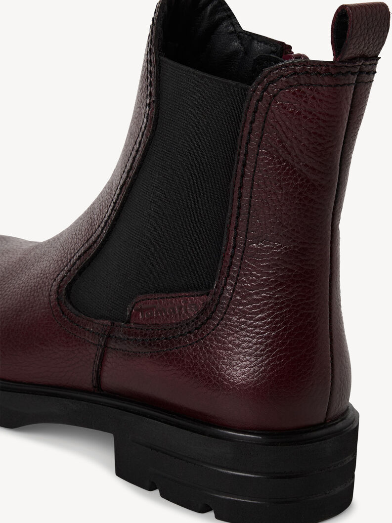 Leder Chelsea Boot - rot, MERLOT, hi-res