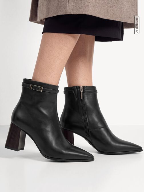 Bottine, BLACK LEATHER, hi-res