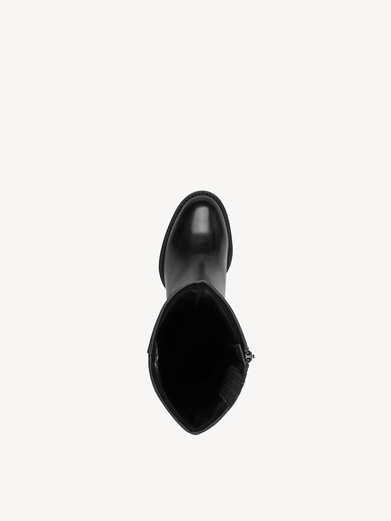 Leather Boots - black, BLACK, hi-res