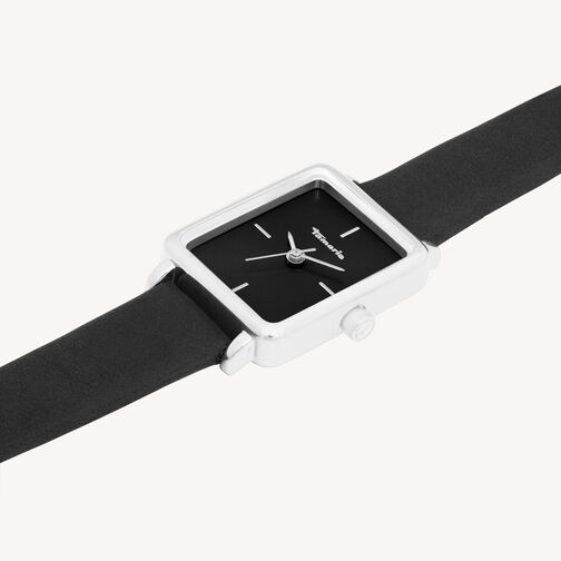 Uhr, silber-schwarz, hi-res